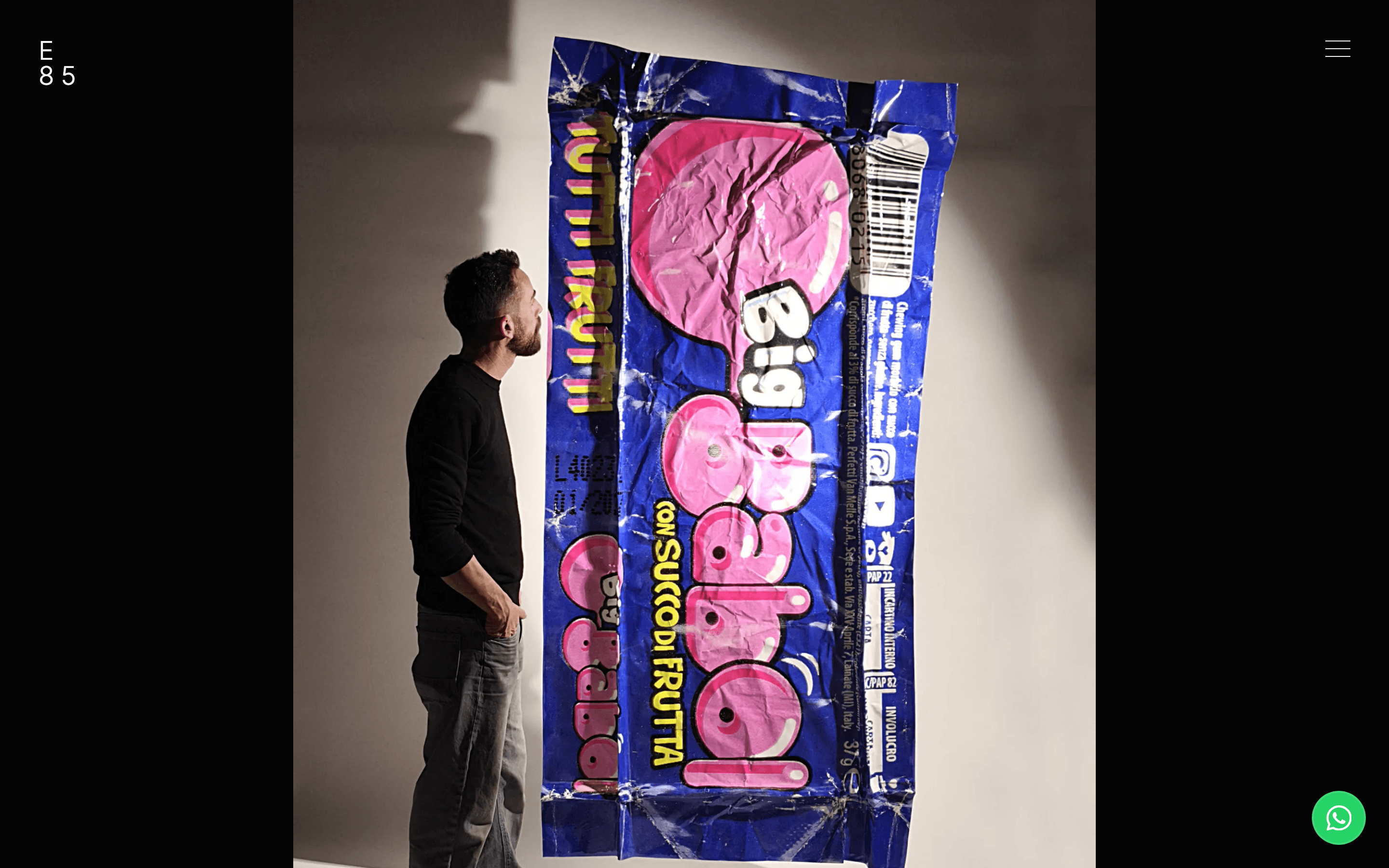 Home del sito realizzato per E85