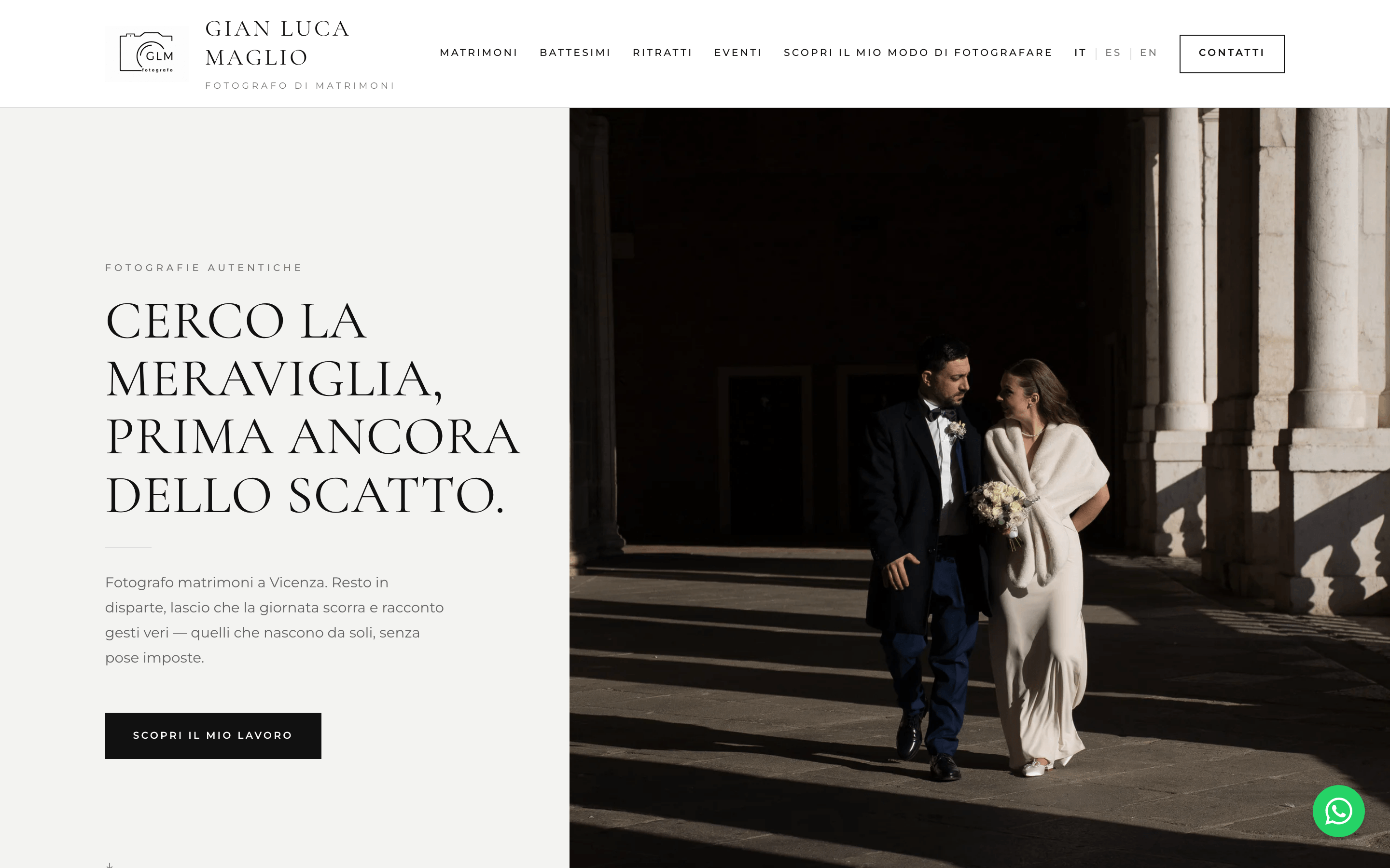 Home del sito realizzato per Gian Luca Maglio