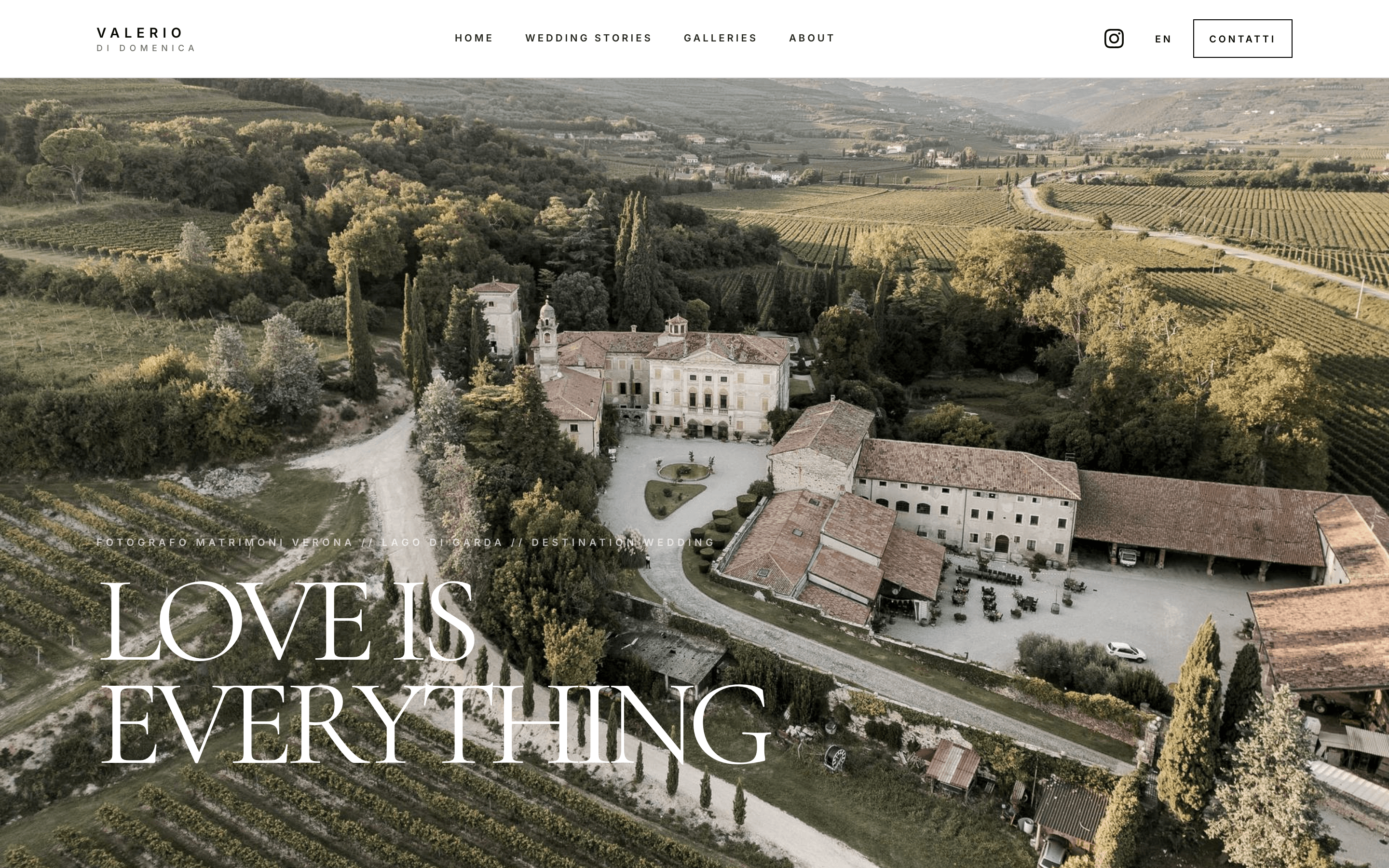 Home del sito realizzato per Valerio Di Domenica