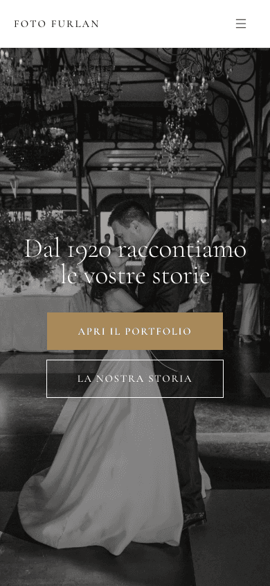 Mobile version of the website built for Foto Furlan