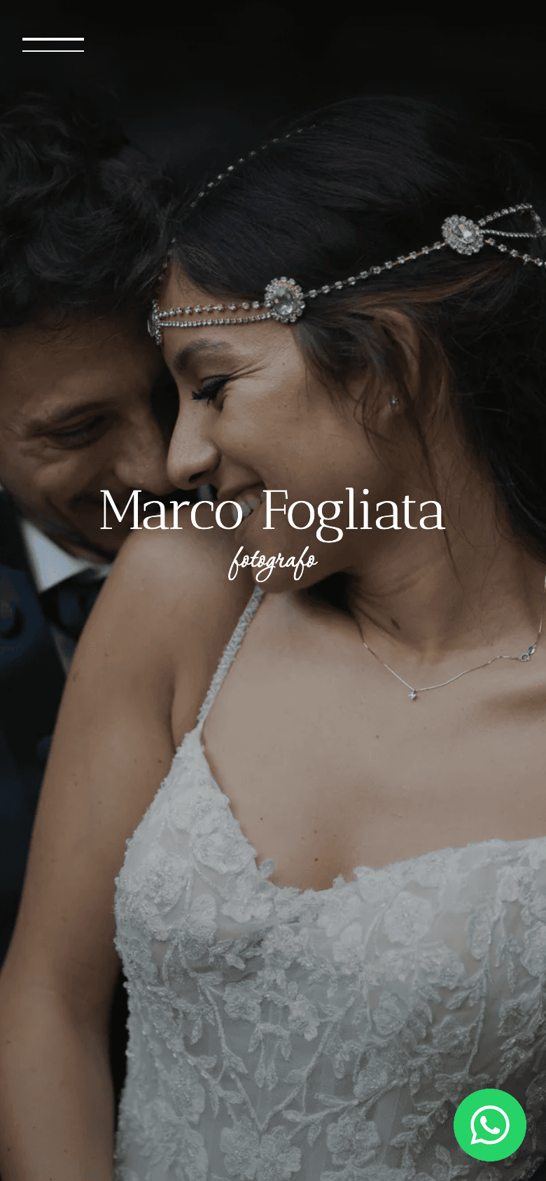 Marco Fogliata website home page on a phone